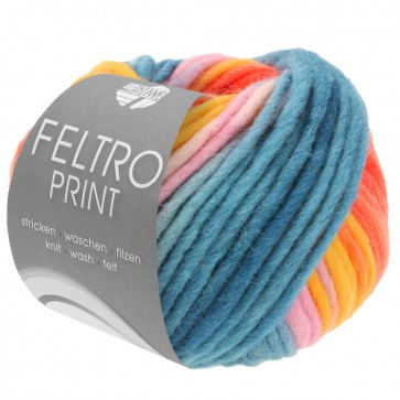 FELTRO PRINT - Gelb/Orange/Petrolblau/Rosa/Flieder - 389